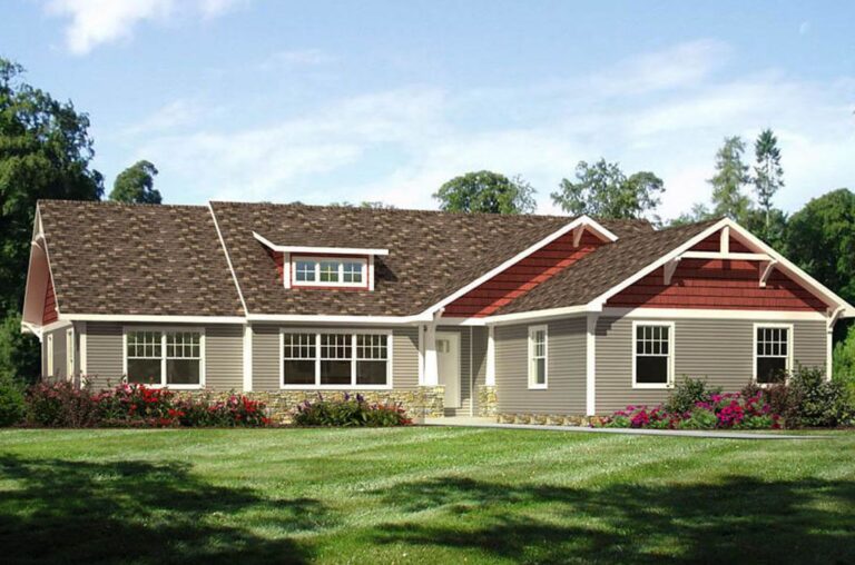 One-floor modular ranch home